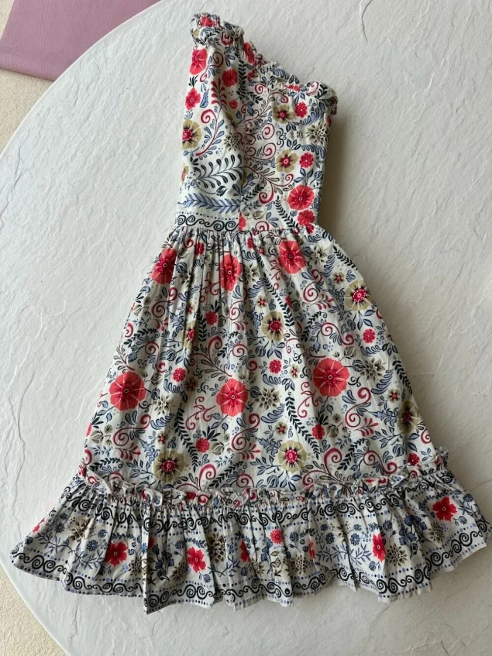 Anthropologie Forever That Girl Strapless Mini Dress L Floral Ruffle Boho - Picture 7 of 14